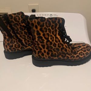 Cheetah print combat boots